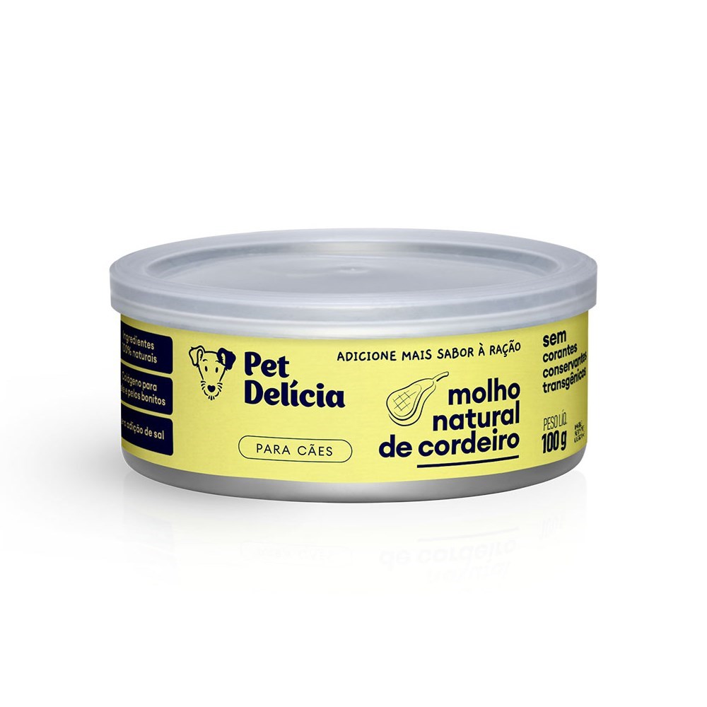 Molho Natural de Cordeiro Cão Pet Delícia 100g