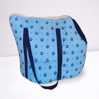 Bolsa e Cama para Pets para Transporte 2 em 1 Realeza Azul