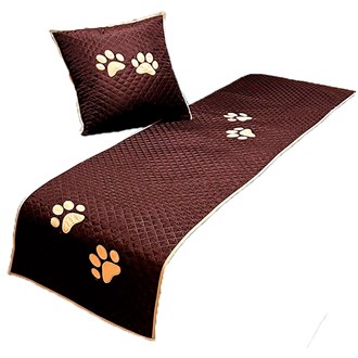Kit 3 Pçs Peseira e Almofada Impermeáveis para Pet – Marrom para Cama de Solteiro