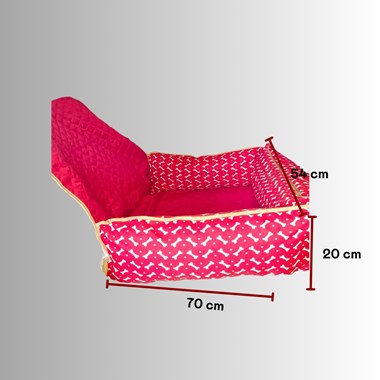 Cama Pet e Capa Protetora Impermeável 2 em 1 para Banco Traseiro de Veículo - Vermelho