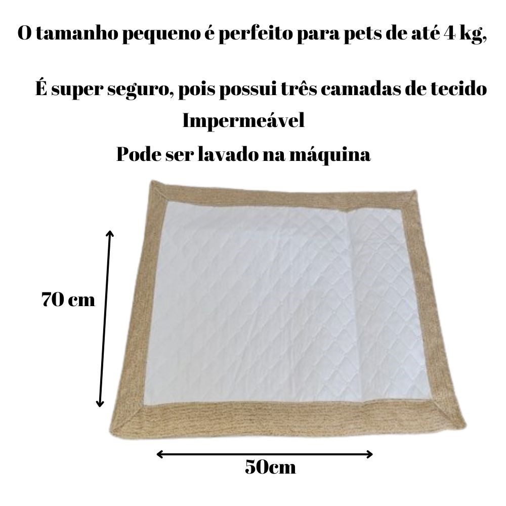 Tapete Higiênico Impermeável Pequeno para Pets -  Avelã| Lavável