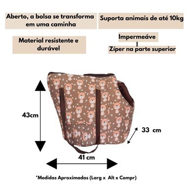 Bolsa de Transporte e Cama Iglu Pet 2 em 1 Imperme&#225;vel Pet  Cor Avel&#227;