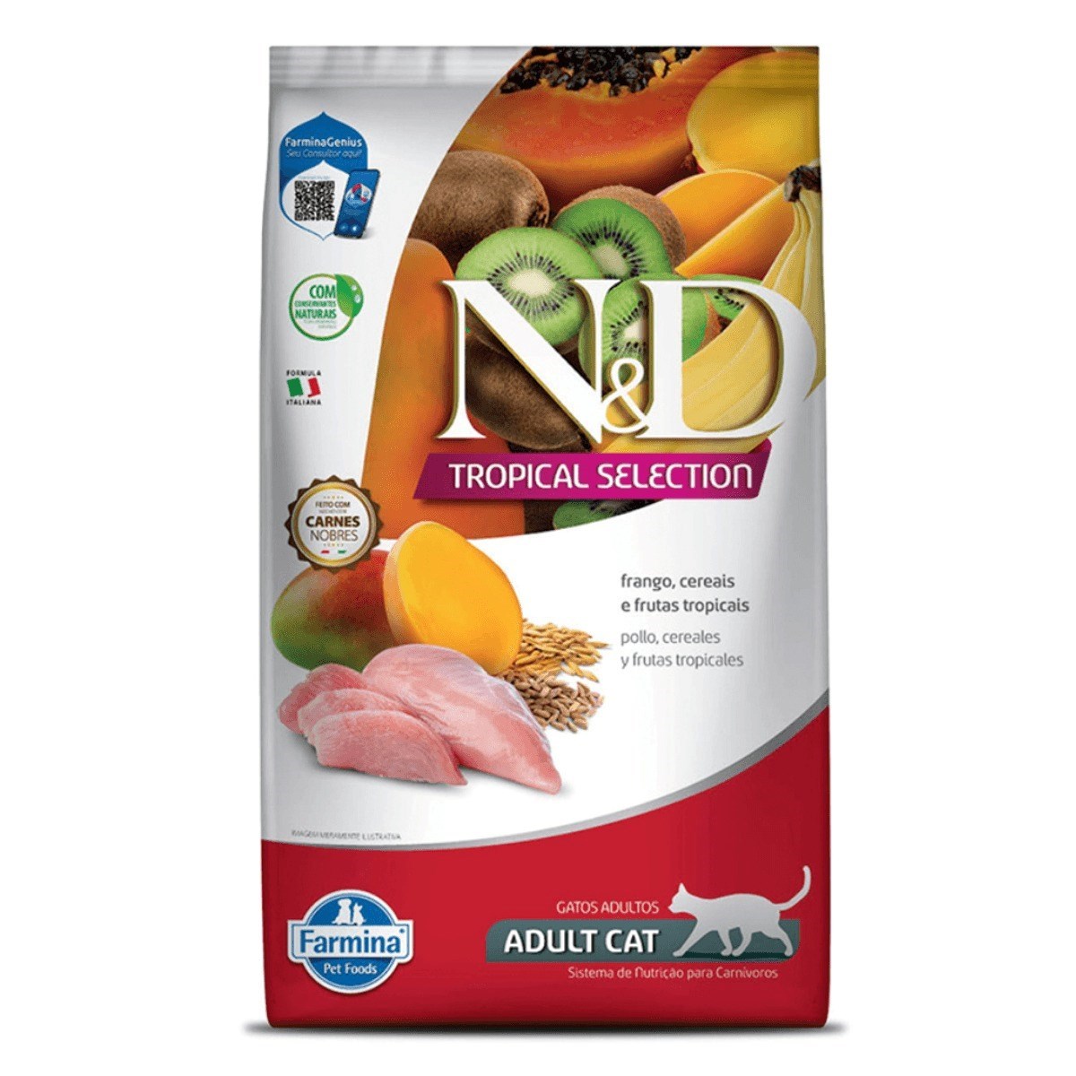 Ração N&D Tropical Selection Gatos Adultos Frango 1,5 kg