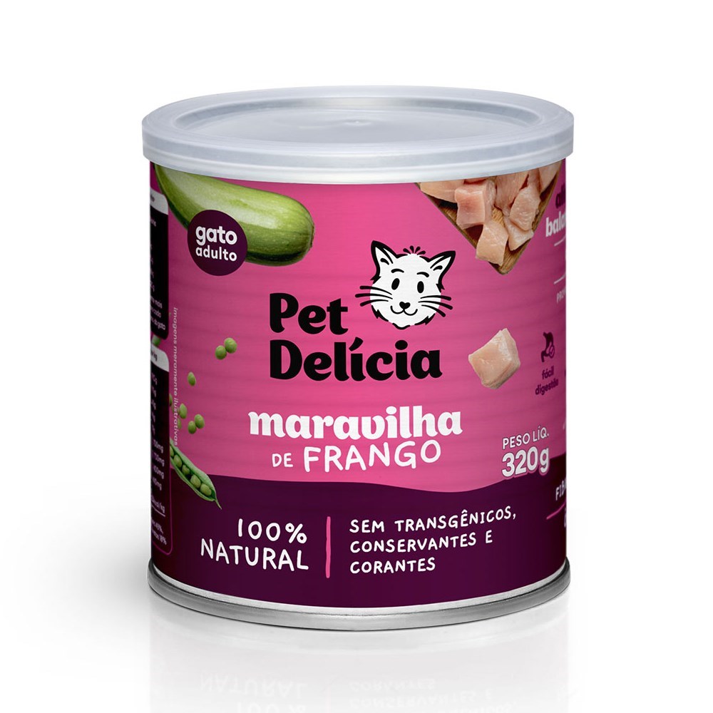 Alimentação Natural Pet Delícia Maravilha de Frango para Gato 320g