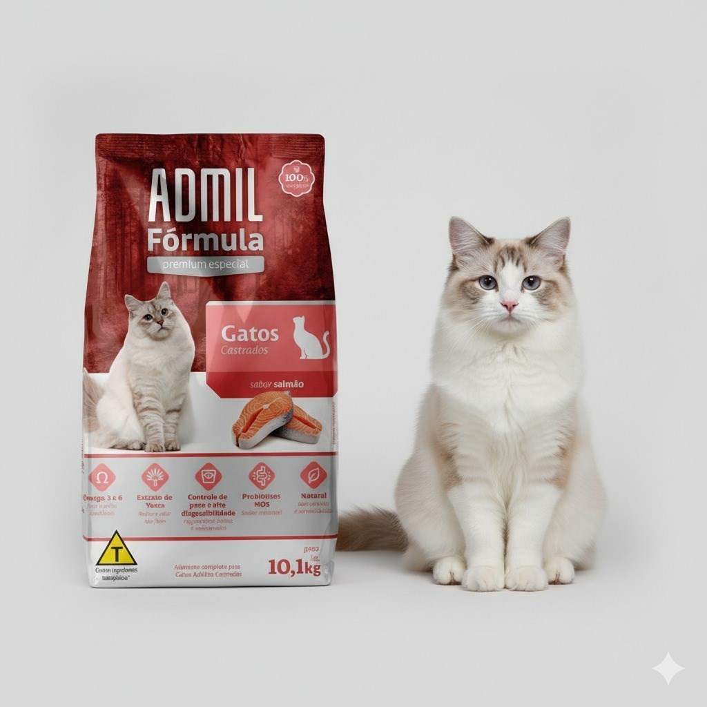 Admil Fórmula Premium Especial Salmão Gatos Castrados 10kg