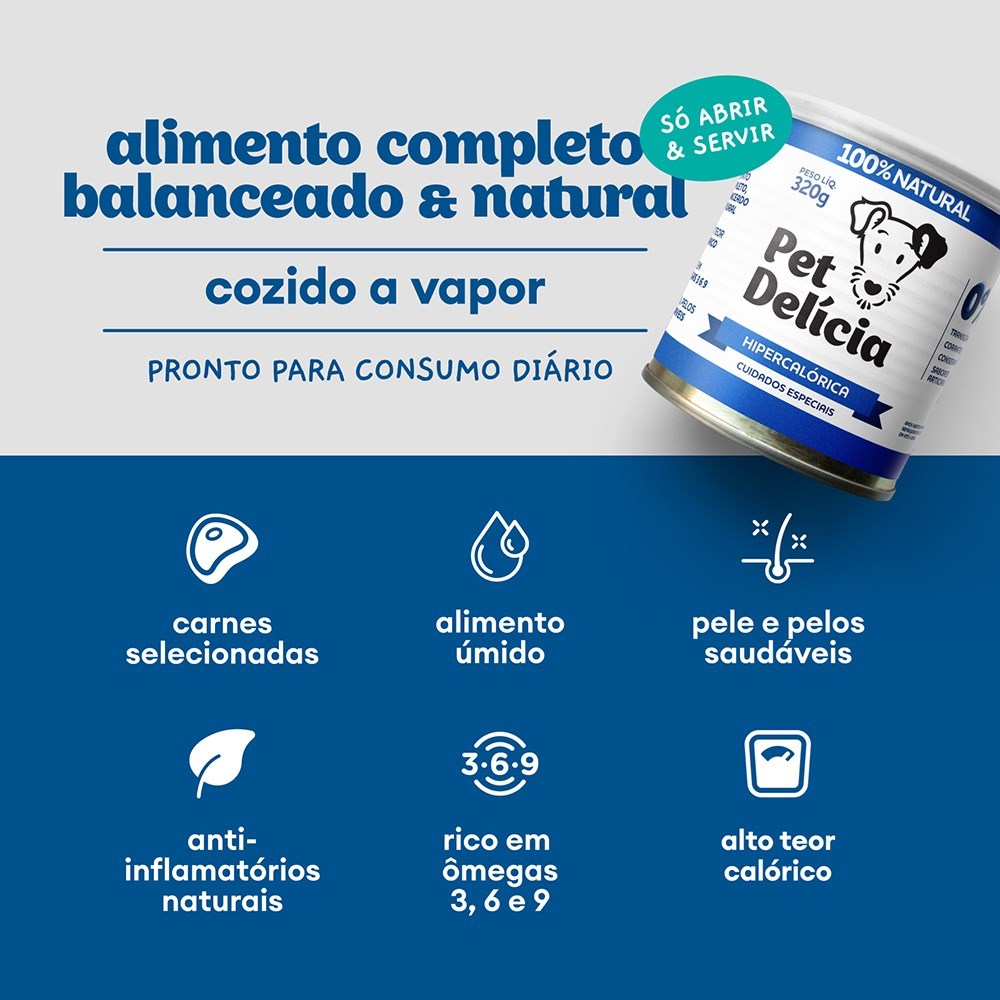 Alimentação Natural Pet Delícia Hipercalórica para Cão 320g