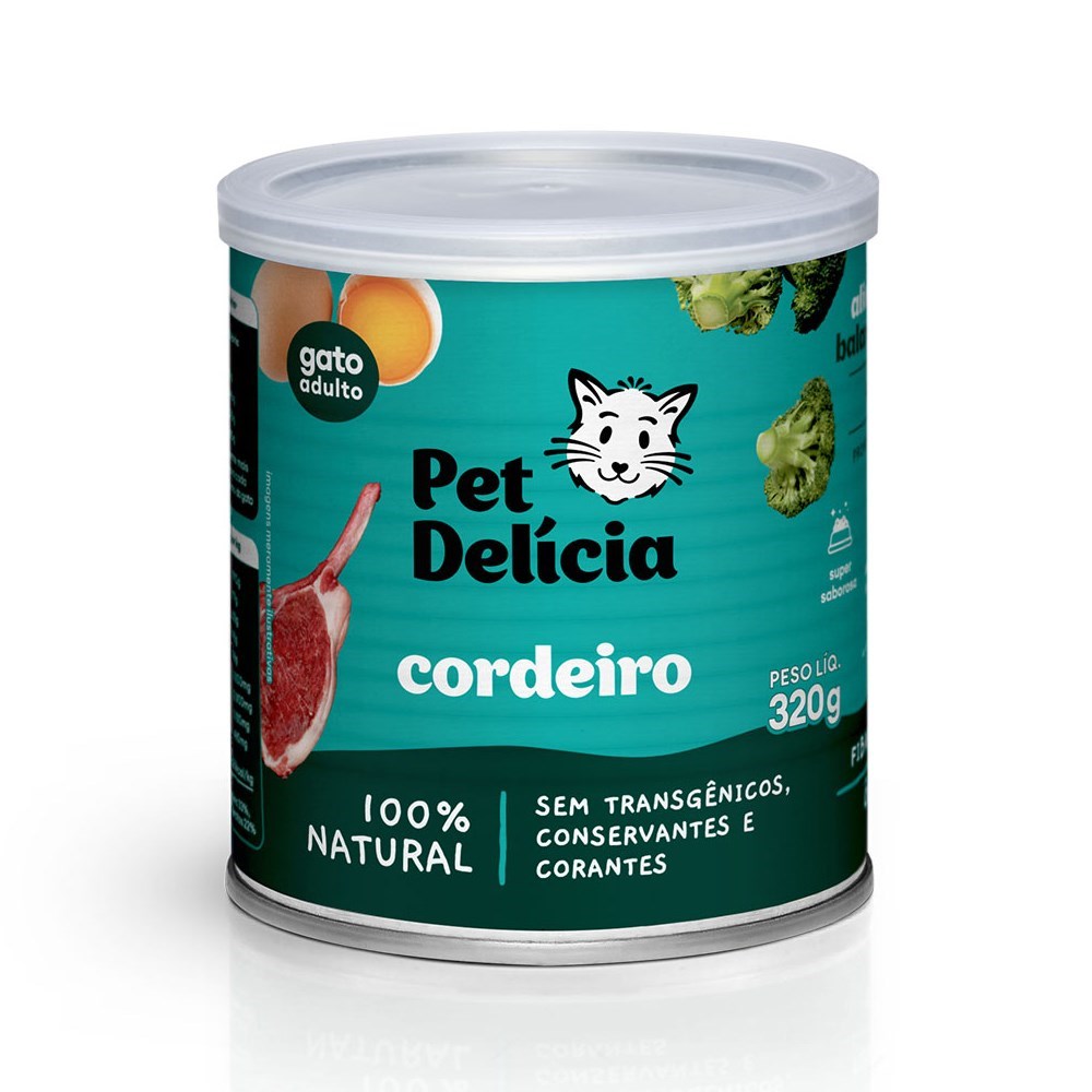 Alimentação Natural Pet Delícia Cordeiro Gato 320g