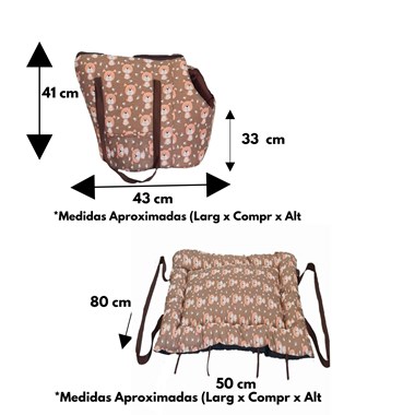 Kit 2 Pçs Bolsa para Transporte Cama Iglu e Colchonete 2 em 4 Bolsa Impermeável Avelã