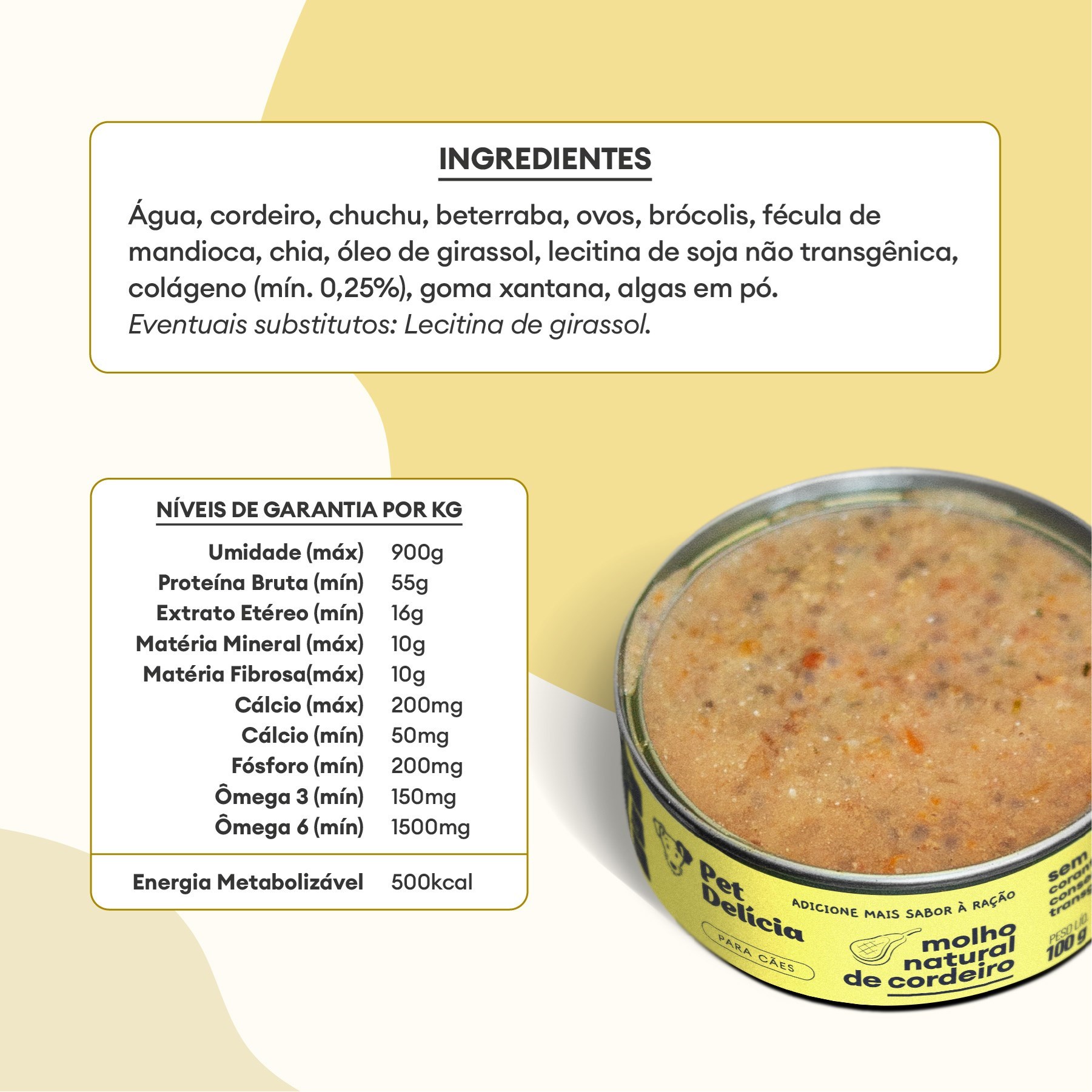 Molho Natural de Cordeiro Cão Pet Delícia 100g