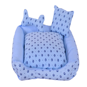 Cama Impermeável Pequena Quadrada para Pet Realeza Azul Bebê