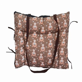 Colchonete  e Bolsa Pet 2 em 1 Impermeável Retangular Dog Avelã (Colchonete que Vira Bolsa)