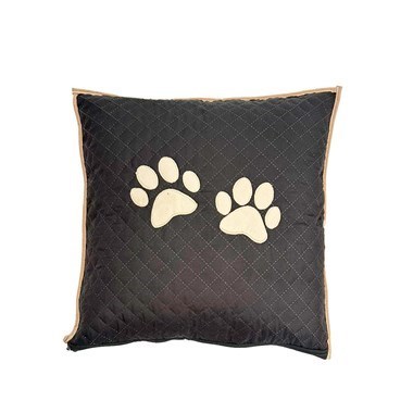 Kit 3 Pçs  Peseira + Almofada Cheia Impermeável Pet Queen Preta