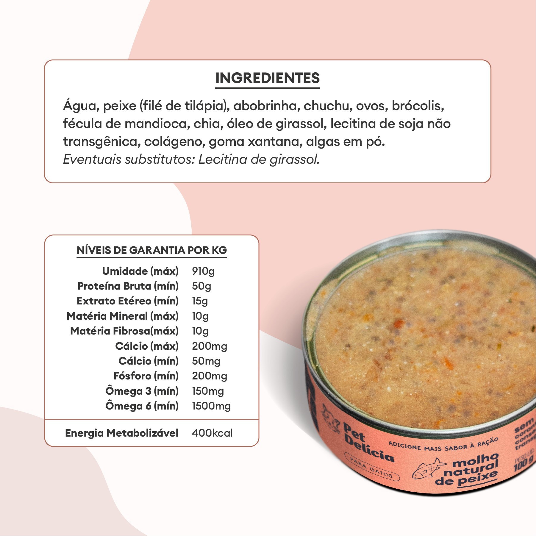 Molho Natural de Peixe Gato Pet Delícia 100g