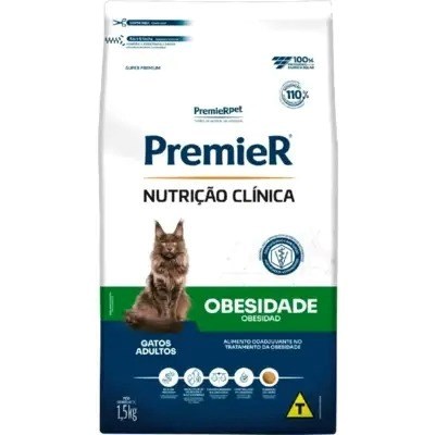 Ração Premier Nutrição Clínica Obesidade Gatos Adultos 1,5kg