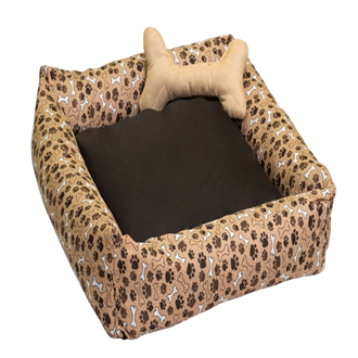 Cama Simples Media Quadrada  Marrom