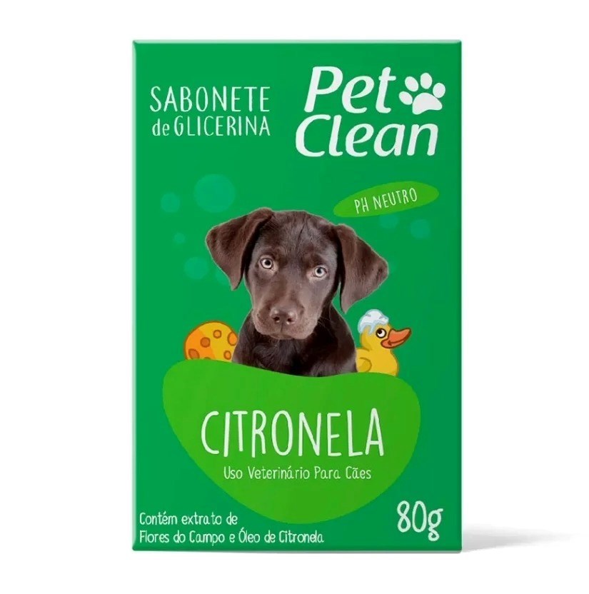 Sabonete Citronela Pet Clean para cães e gatos 80g