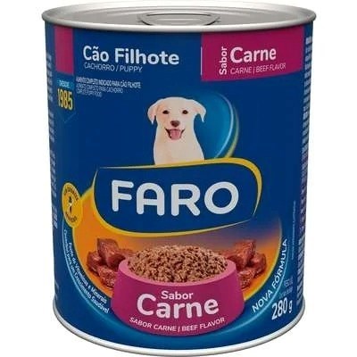 Ração Úmida Lata Faro Cão Filhote Carne 280g