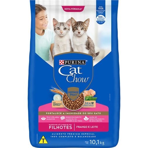 Ração Cat Chow Gatos Filhotes Frango e Leite 10kg