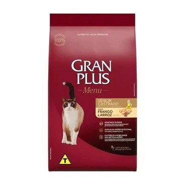 Ração GranPlus Gatos Castrado Sênior Frango e Arroz 10kg