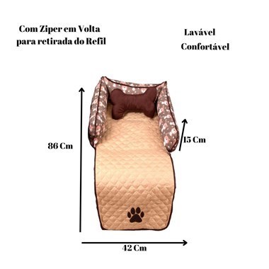 Cama Protetora Impermeável Compacto para Sofá – Avelã, Ideal para Pets