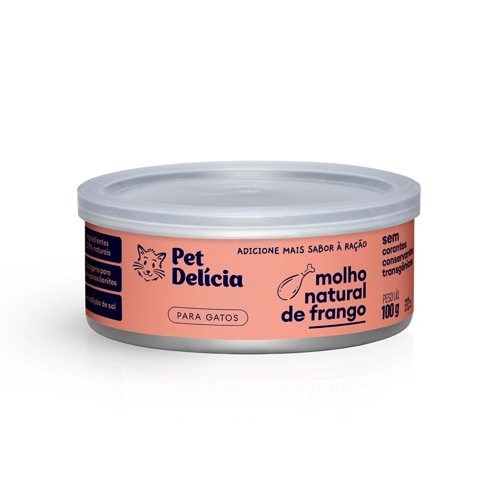 Molho Natural de Frango Gato Pet Delícia 100g