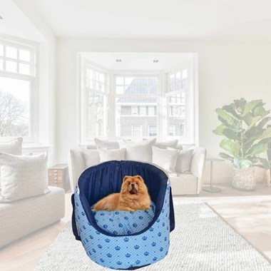 Bolsa e Cama para Pets para Transporte 2 em 1 Realeza Azul