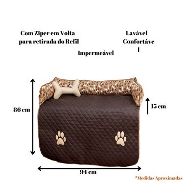 Cama Protetora Impermeável para Sofá – Grande, Marrom