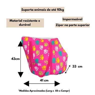 Bolsa Cama Pet 2 em 1 Impermeável para Transporte  Pink