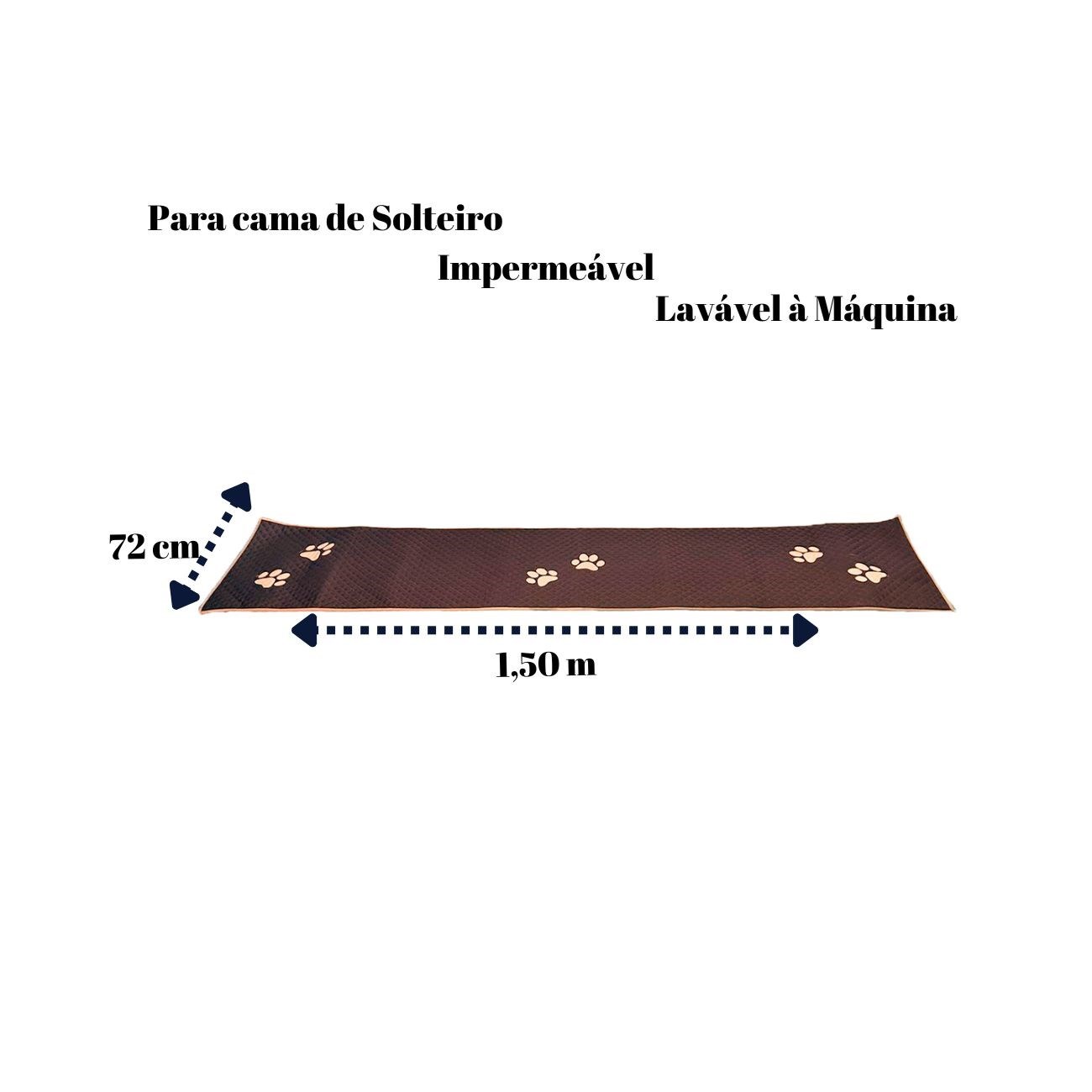 Peseira Pet Impermeável Marrom para Cama de Solteiro – Estilo e Proteção