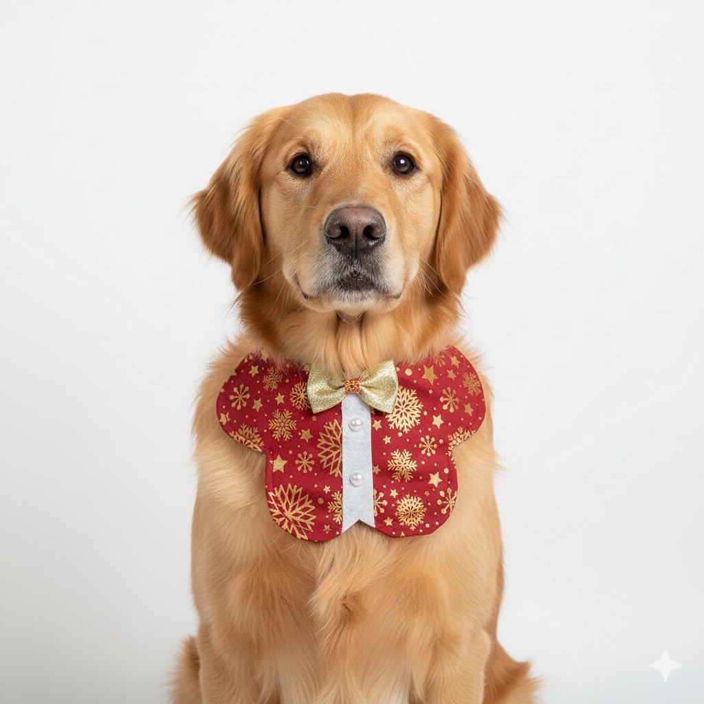Colarinho Borboleta para pet - Temática Natal