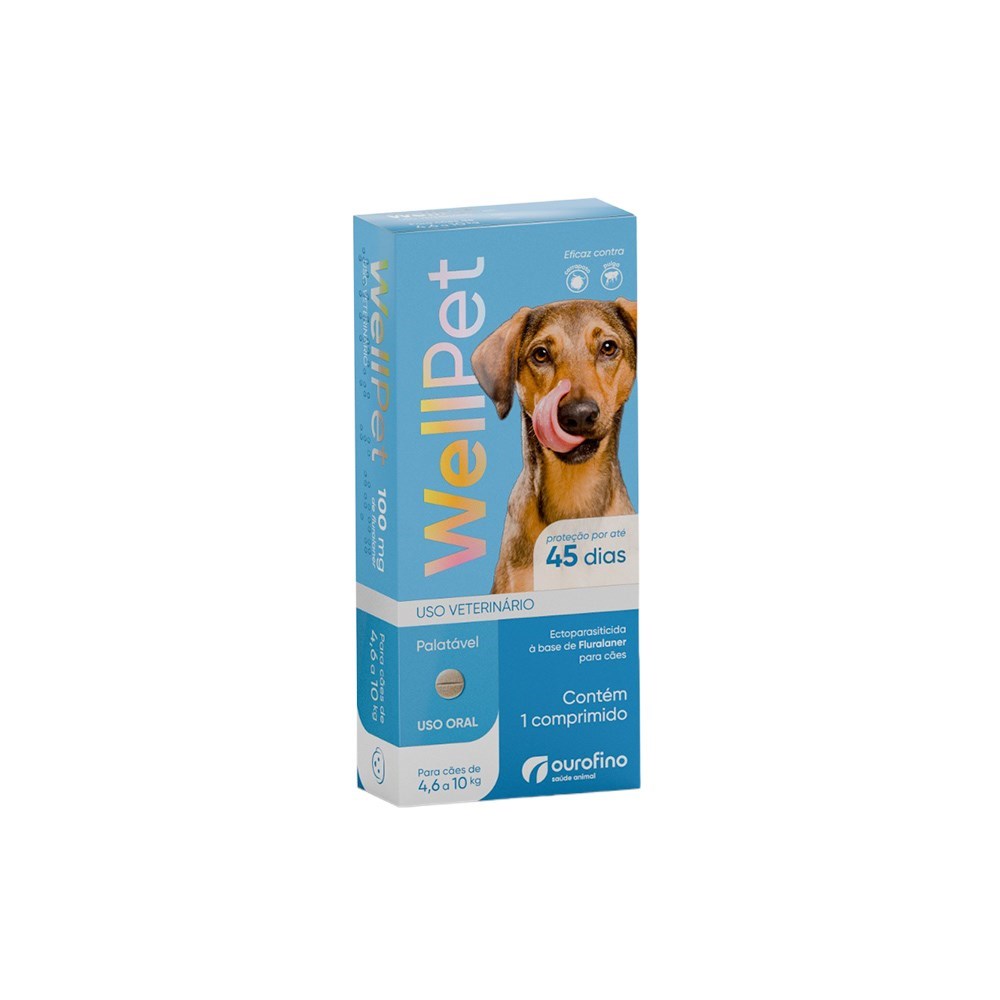 Wellpet Cães 100mg 4,6kg - 10kg 1 unidade