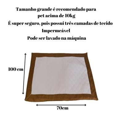  Tapete Higiênico Impermeável para Pets - Grande,Cacau Reutilizável 