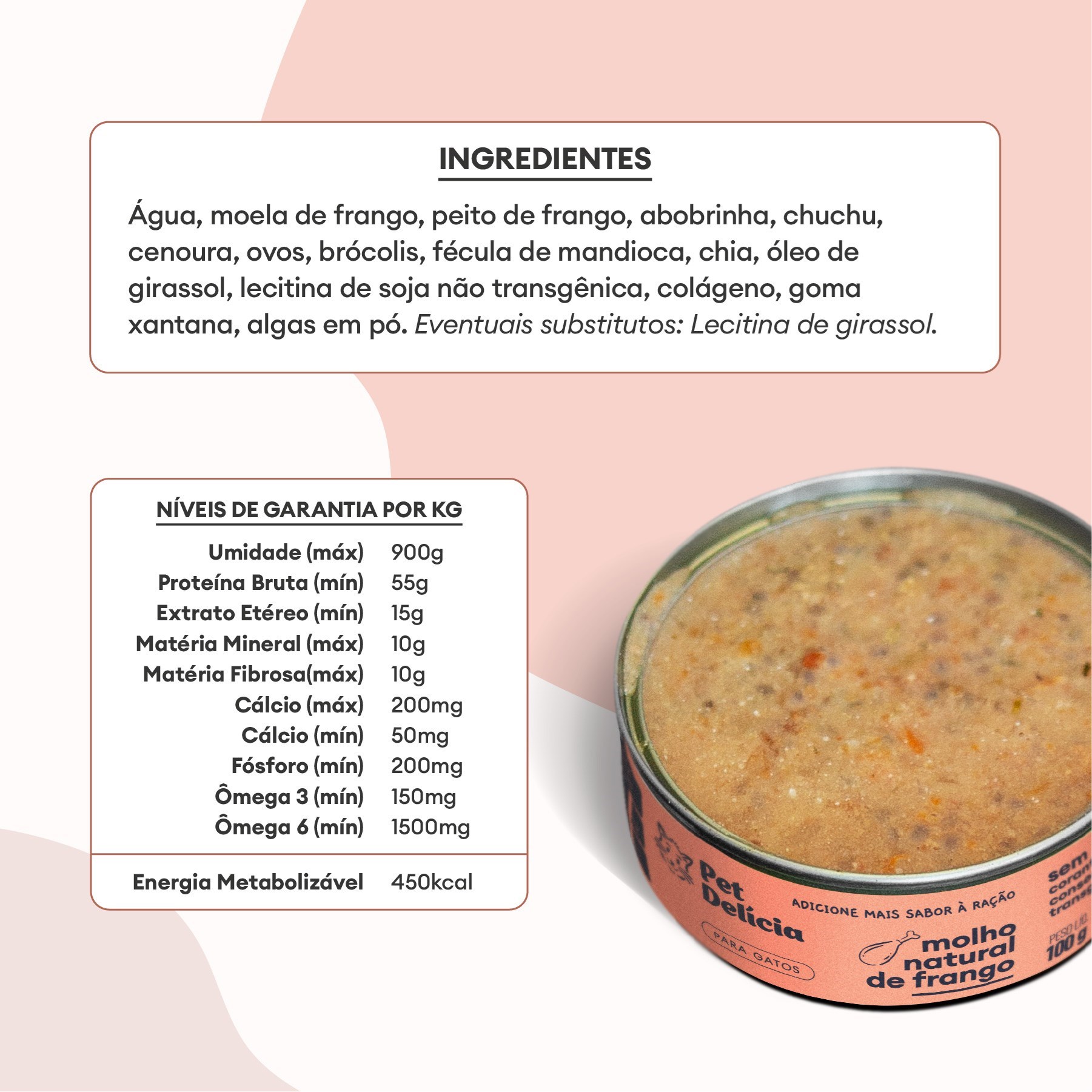 Molho Natural de Frango Gato Pet Delícia 100g