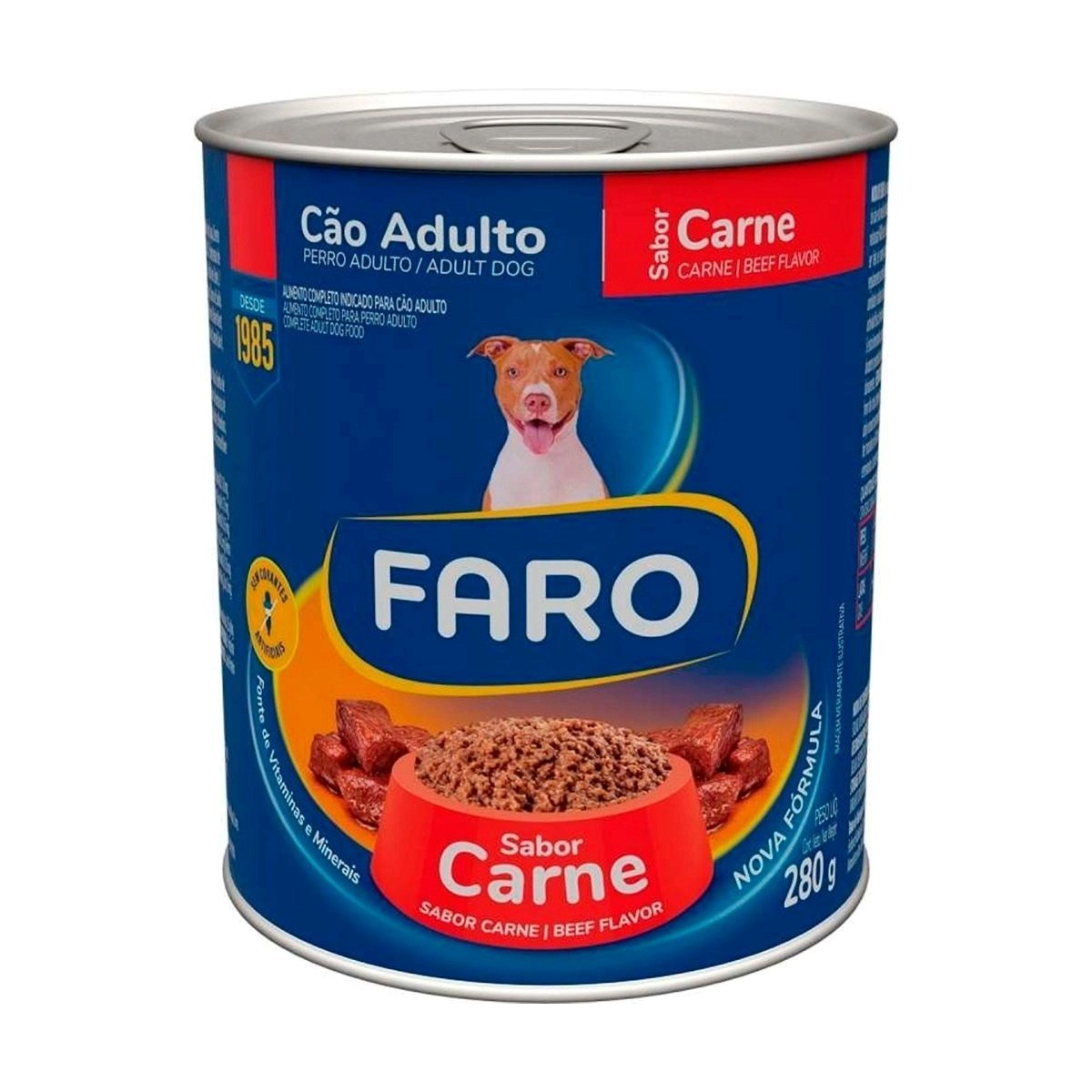 Ração Úmida Lata Faro Cão Adulto Carne 280g