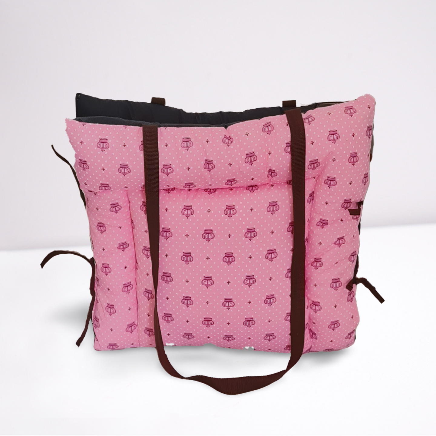 Colchonete 2 em 1 Impermeável para Pet – Hanna Top Rosa Realeza (Transforma-se em Bolsa)