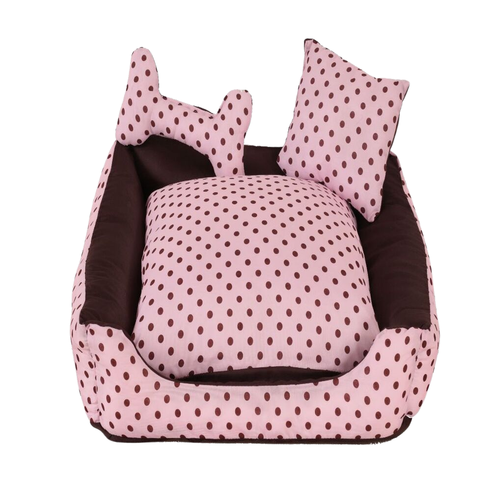 Cama Impermeável Pequena Quadrada para Pets– Rosa Lulu