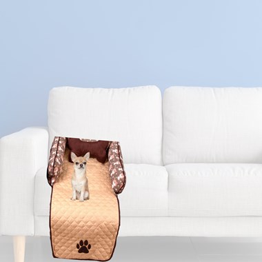Cama Protetora Impermeável Compacto para Sofá – Avelã, Ideal para Pets