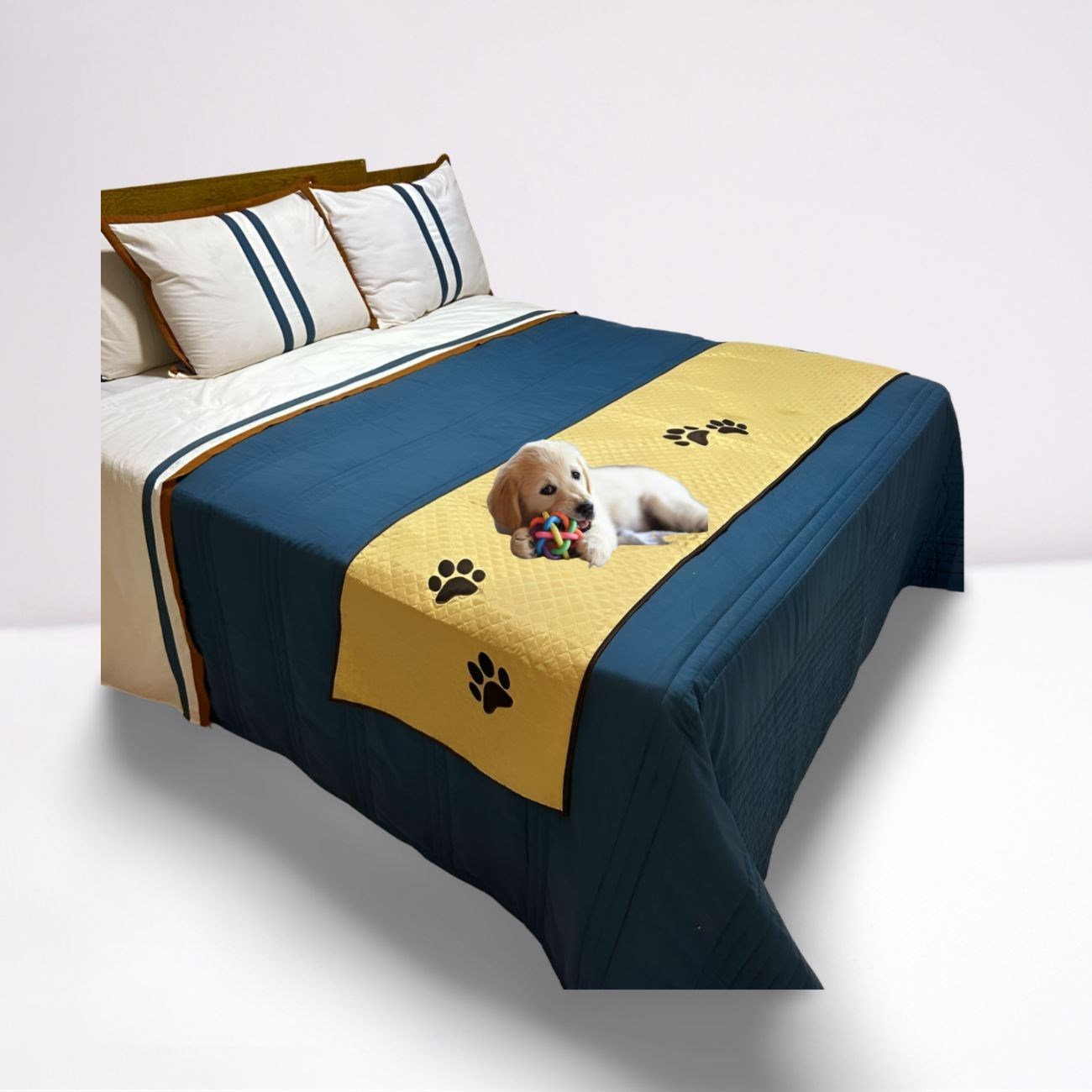 Peseira Pet Impermeável Avelã para Cama Queen – Elegância e Proteção