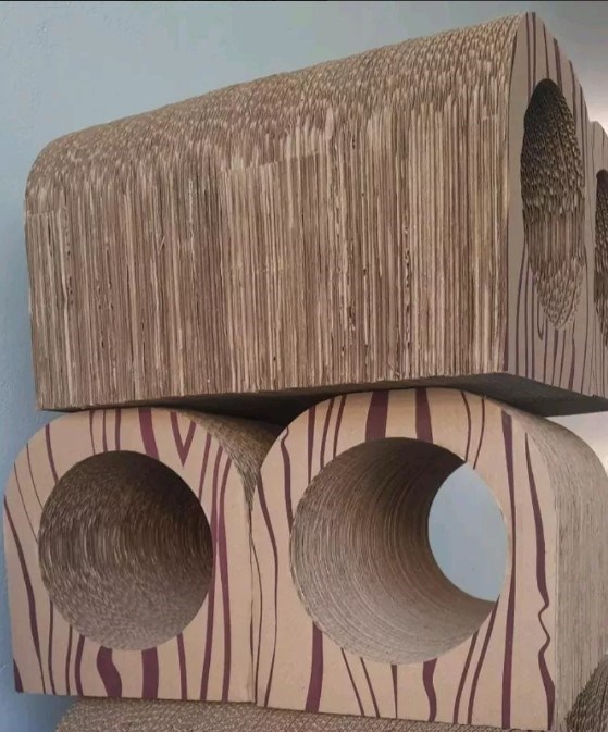 Arranhador para Gatos Túnel Resistente Papelão Reciclável e Biodegradável
