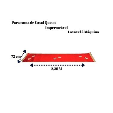 Peseira Pet Impermeável Vermelha Cama Queen